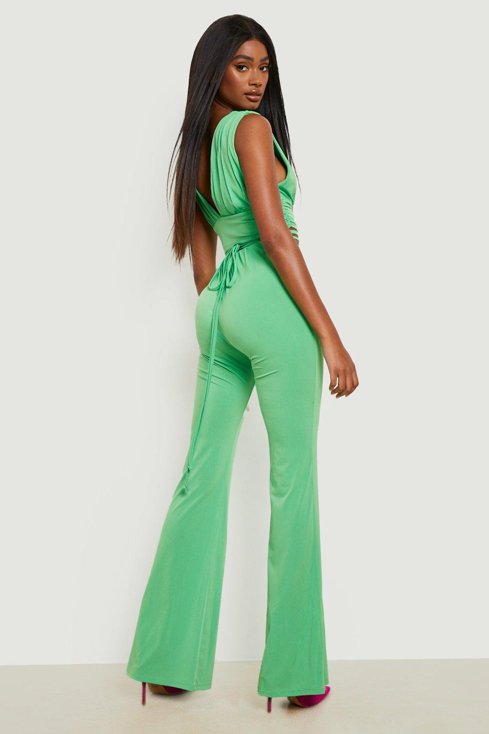 Green tie hot sale waist pants